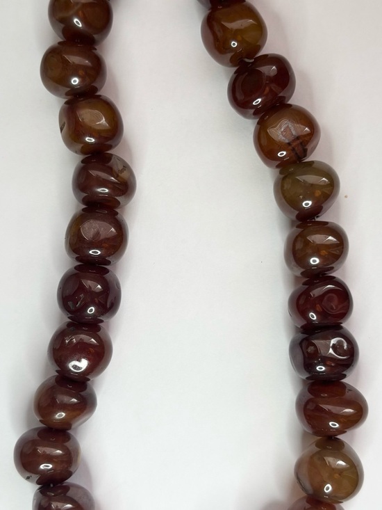 None Jewelry - Glossy Brown Bead Necklace for Women
